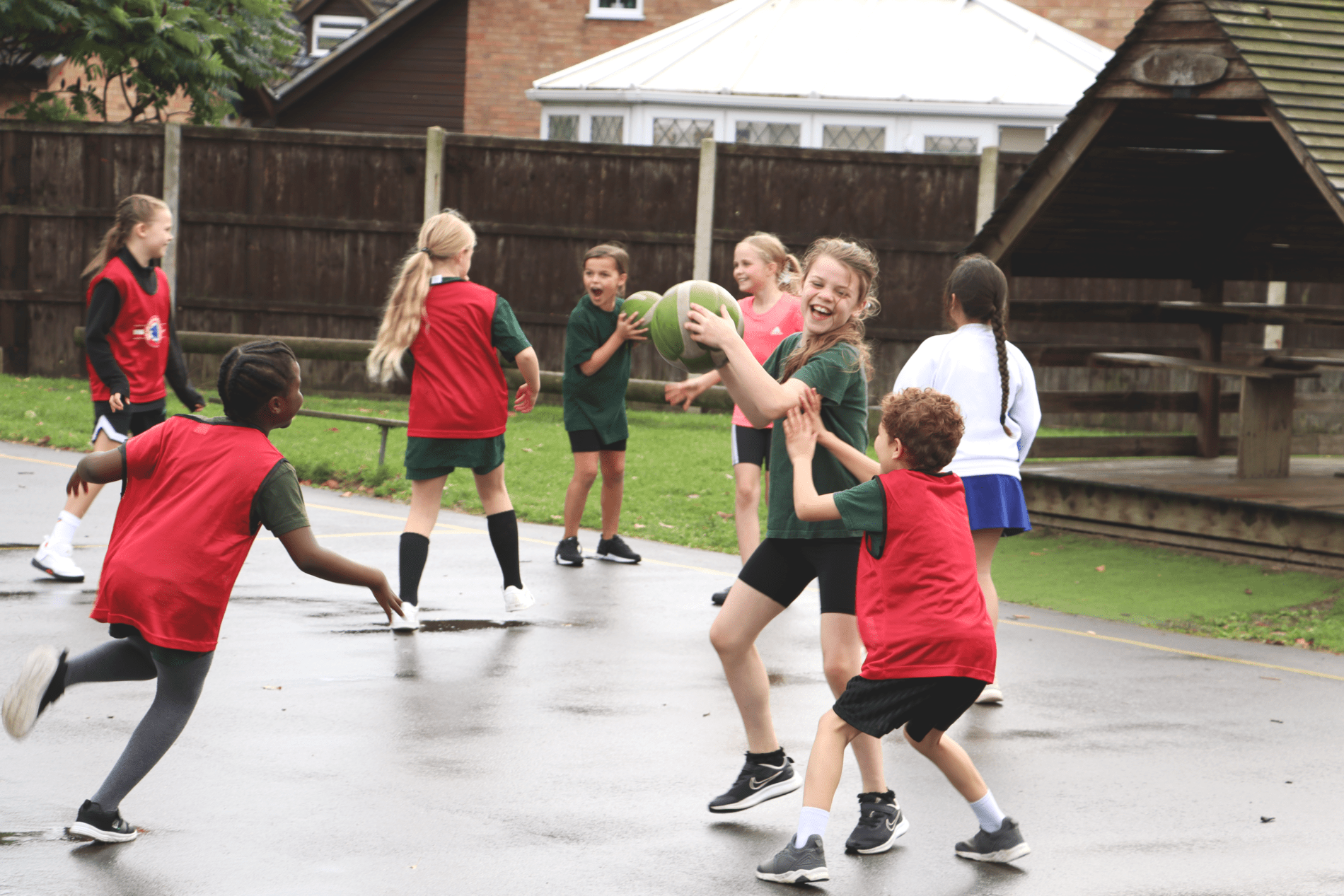 PE at shorne primary school with kids on the playground