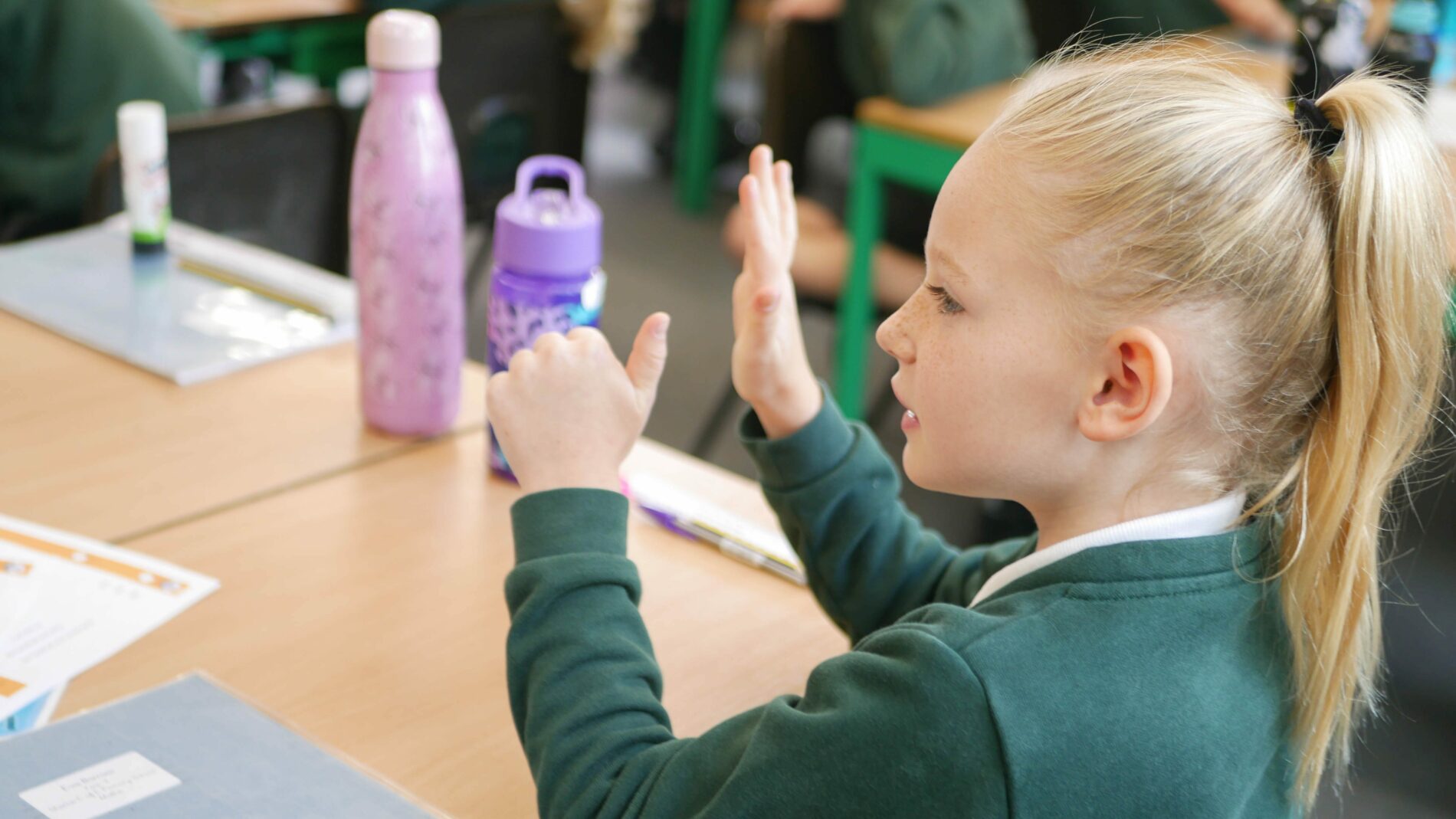 pupil using hands to count