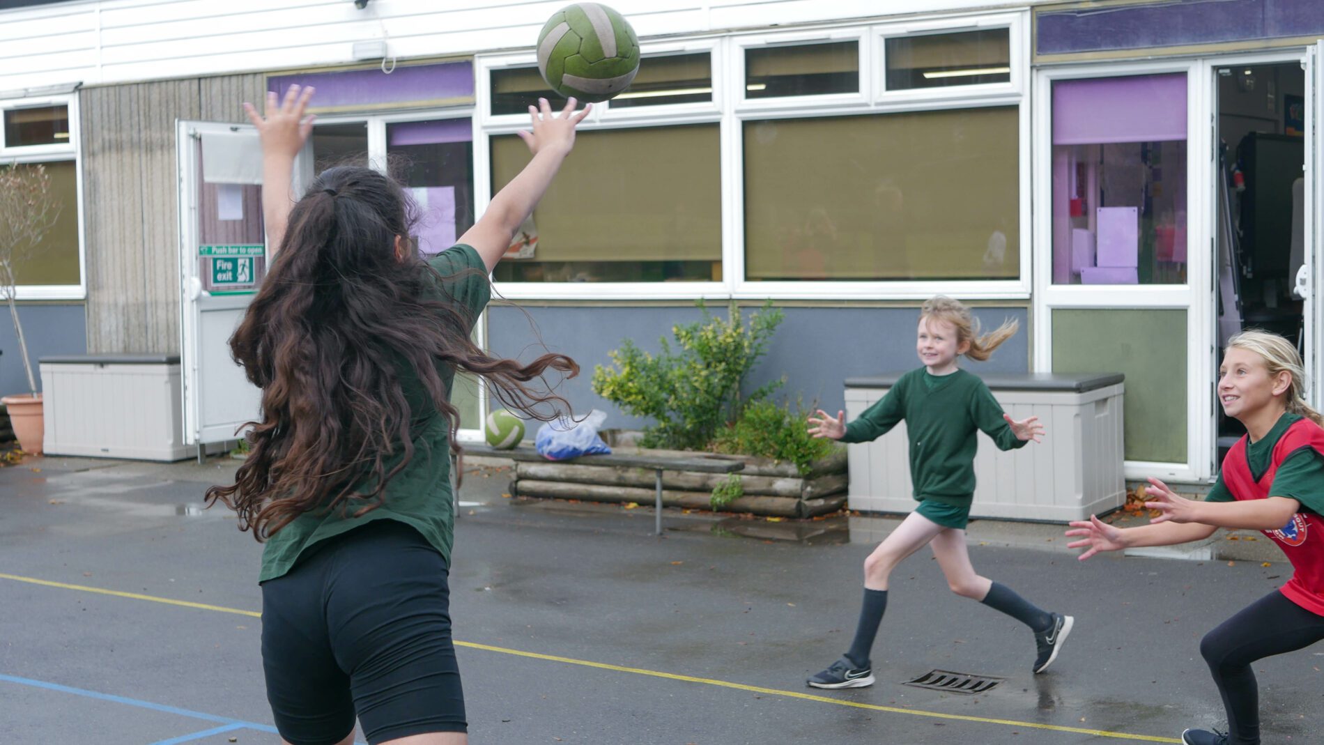 PE club playing netball at shorne primary school