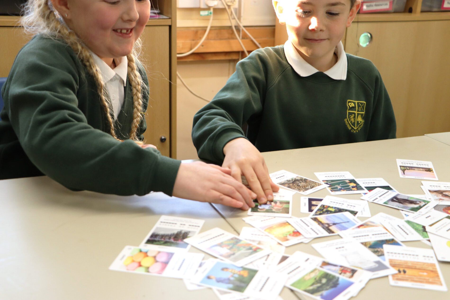 pupils playing french games in lesson